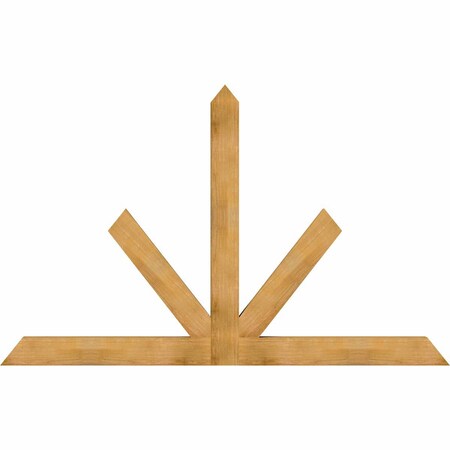 Ekena Millwork Saratoga Rough Sawn Timber Gable Bracket, Western Red Cedar, 96"W x 60"H x 4"D x 6"F, 15/12 Pitch GBW096X60X0406SAR00RWR